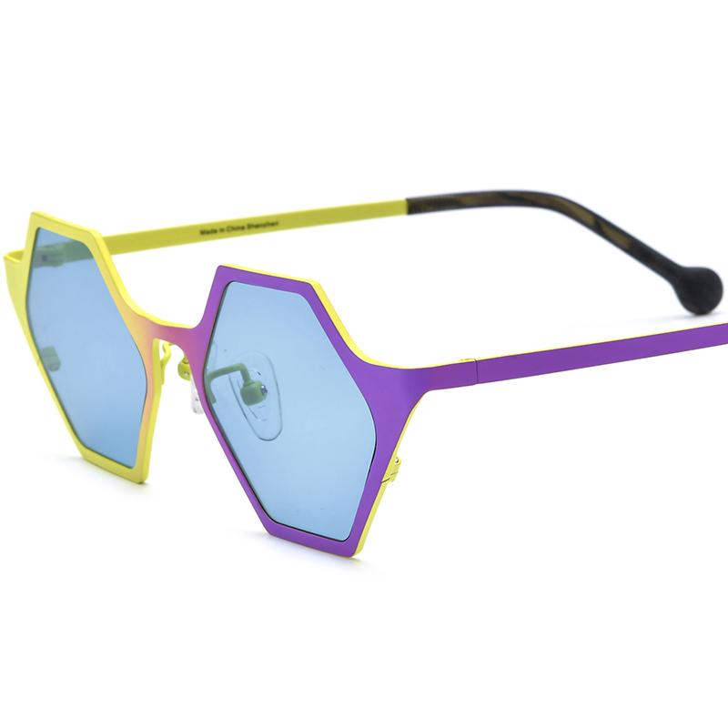 Borregls Colorful Titanium Sunglasses Women 2025 Vintage Polygon Fashion Polarized Mirrored UV400 Sun Glasses Men Shades 185881T