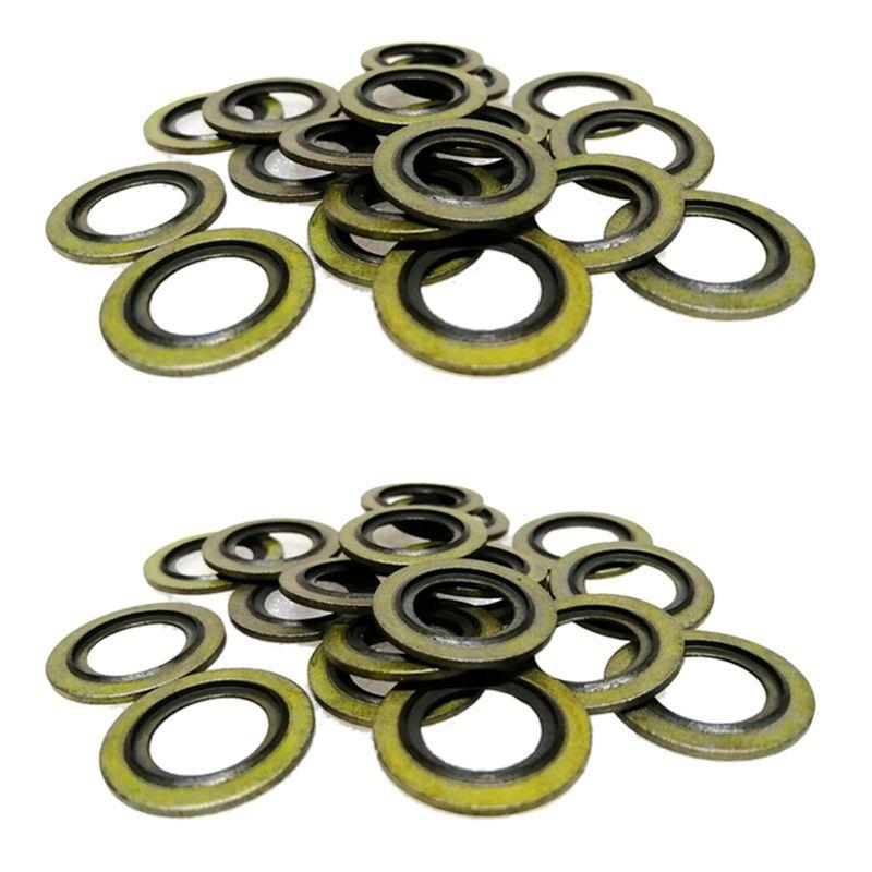 A60X 40PCS Engine Oil Drain Plug Gasket 016393/016454 For Citroen,Toyota,Renault,Fiat,Iveco,Nissan,Opel,Volvo,Mini