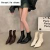 Spring Autumn Women Ankle Boots Fashion Pointed Toe Modern Short Booties Designer High Heels Botas De Mujer