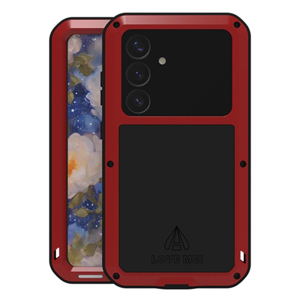 Love Mei Case for Samsung Galaxy S25, Armored with Glass, Red