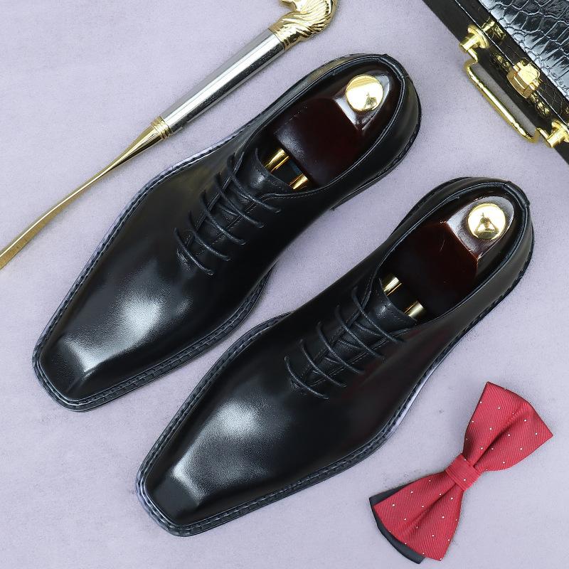 Fashion New Men's Handmade Genuine Leather Shoes Oxford Laser Carved Business Party Shoes Men's Shoes Italian Formal Shoes 37-46