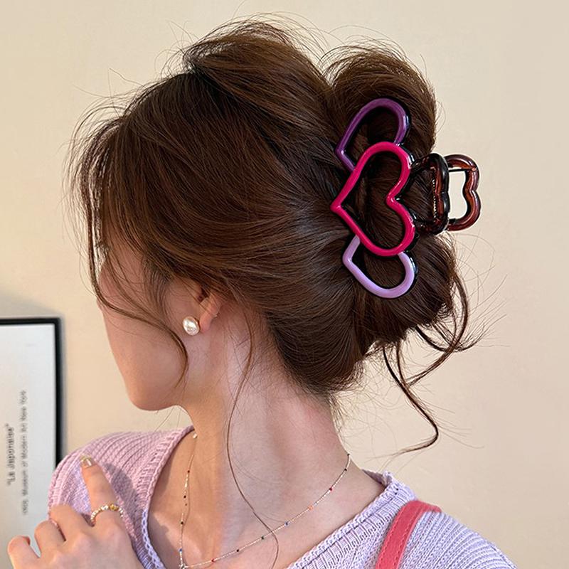 Контрастные цветные заколки для волос в форме сердца для женщин, зажим-краб для волос, заколки-невидимки, заколки-бабочки, аксессуары для волос для девочек, головные уборы, подарки