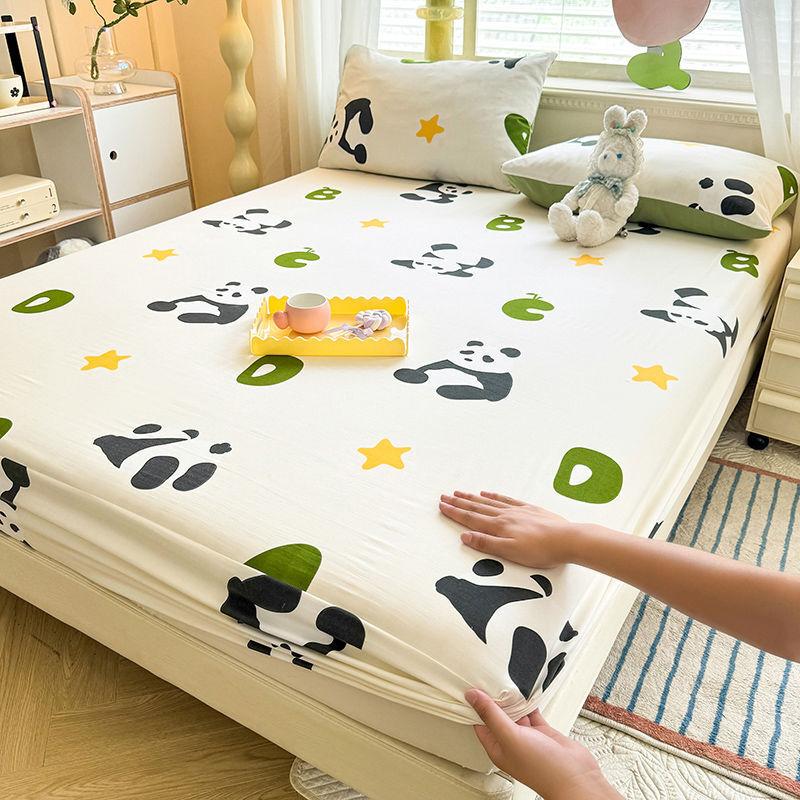 Простыня Ins в корейском стиле с фиолетовым цветочным узором, покрывало из стираного хлопка, защитный чехол для матраса от пыли, противоскользящая кровать