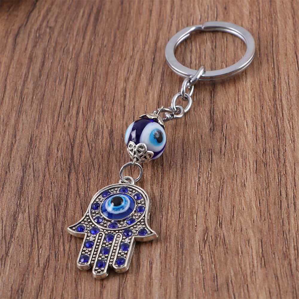 Good Luck Key Holder Car Keyrings Amulet Evil Eye Protection Charm Hamsa Keychain Fatima Hand