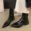 Массивные ботильоны женские остроносые туфли на среднем каблуке женские 2024 тренд зима новые готические челси снежные ботинки женские мотоциклетные ботинки