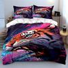 Roaring tiger with colors. Bedding sets Duvet cover sets Duvet covers Pillowcases(1*Duvet Cover 2*Pillowcases without duvet insert)