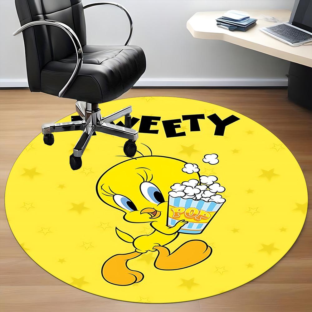 1PC Tweety Office Round Area Rug, Indoor Mat Suitable For Office, Under Office Chairs Bedroom Living Room Home Decor DT1212089