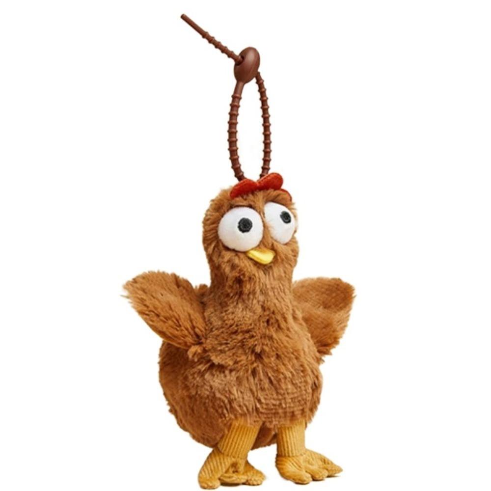 Rubber Hens Key Ring Cartoon Egg-laying Animal Key Holder Adorkable Plush Chicken Keychain School