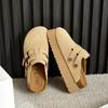 Кожаные полутапочки на толстой подошве, туфли Boken, добавляющие 6 см, женская обувь, лето, новая короткая обувь, сумка, туфли Boken для женщин