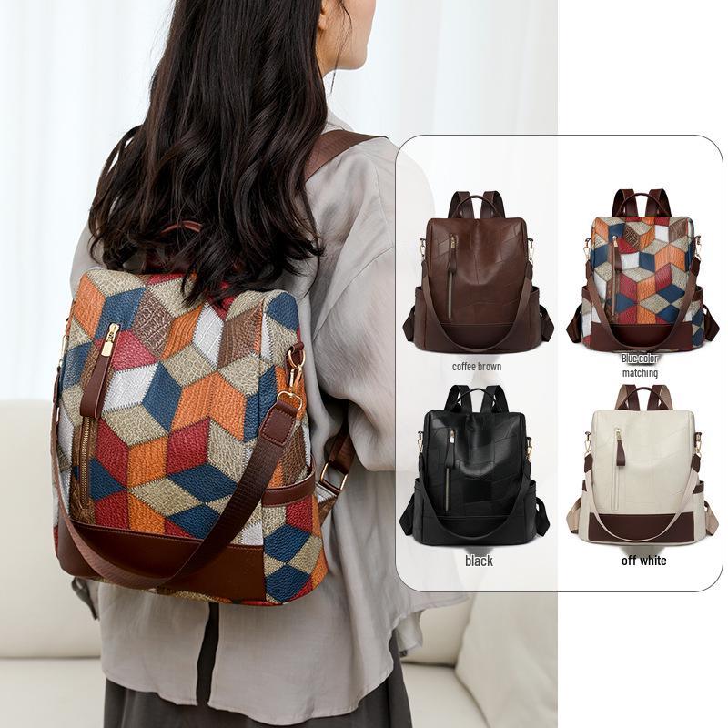 2024 Новая Мода Женский Ретро Рюкзак Большой Вместимости, Универсальная Повседневная и Простая Сумка на Одно Плечо