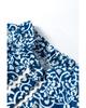 Azura Exchange Синяя рубашка свободного кроя с цветочным принтом Ric-rac Patchwork Buttons
