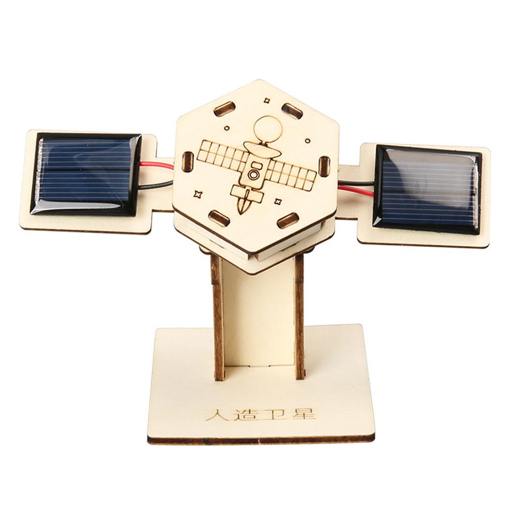 Solar Satellites Model Hand-made Wooden Physics Toy Present For Space Lover