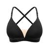 Sexy seamless deep V-neck mesh stitching seamless cross beautiful back breathable backless gathering steel rimless underwear bra