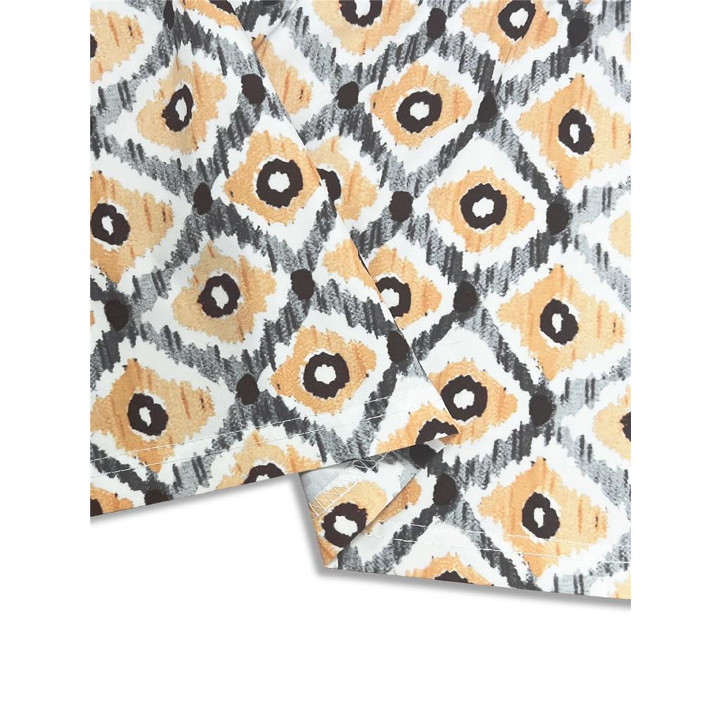 Women's Summer Flying Sleeves V-neck Dress Floral Print Stand Collar Midi Dress