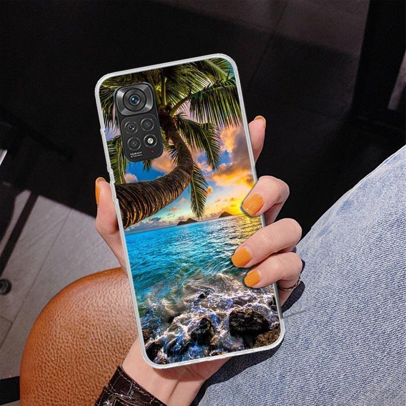 Летний закат на пляже, море, пальма, чехол для телефона для Xiaomi Redmi Note 15 14 13 12S 12 11 Pro Plus 14S 11S 11E 10 10S 11T 5G Persona