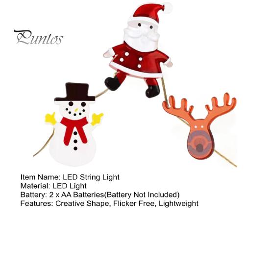 Светодиодный гирляндный светильник на батарейках, простой в установке, всегда включенный, снеговик, Санта-Клаус, гирляндная лампа, украшение для рождественской вечеринки