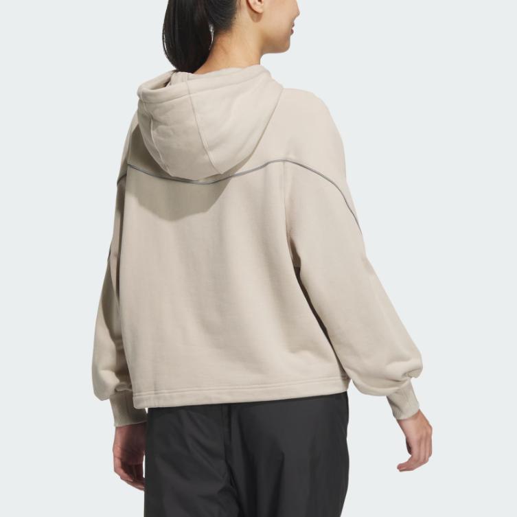 adidas FW24 FUSTL Series WP SWT3 однотонный спортивный повседневный свитер с капюшоном с длинным рукавом женская толстовка фосфорно-коричневый JM6225