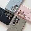 Оригинальный Жидкий Силикон Для Magsafe Магнитный Мягкий Чехол Для Samsung S26 Ultra S25 S24 S23 S22 Plus Однотонный Мягкий Матовый Чехол
