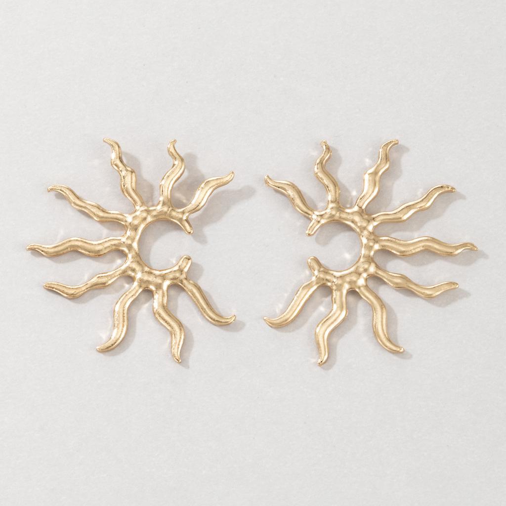 Минималистичные украшения Популярные серьги Личность Геометрическая форма солнца Мода Инс Холодный ветер Женские серьги