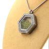 Stones and Minerals. Raw Peridot Necklace. Hexagon Model.