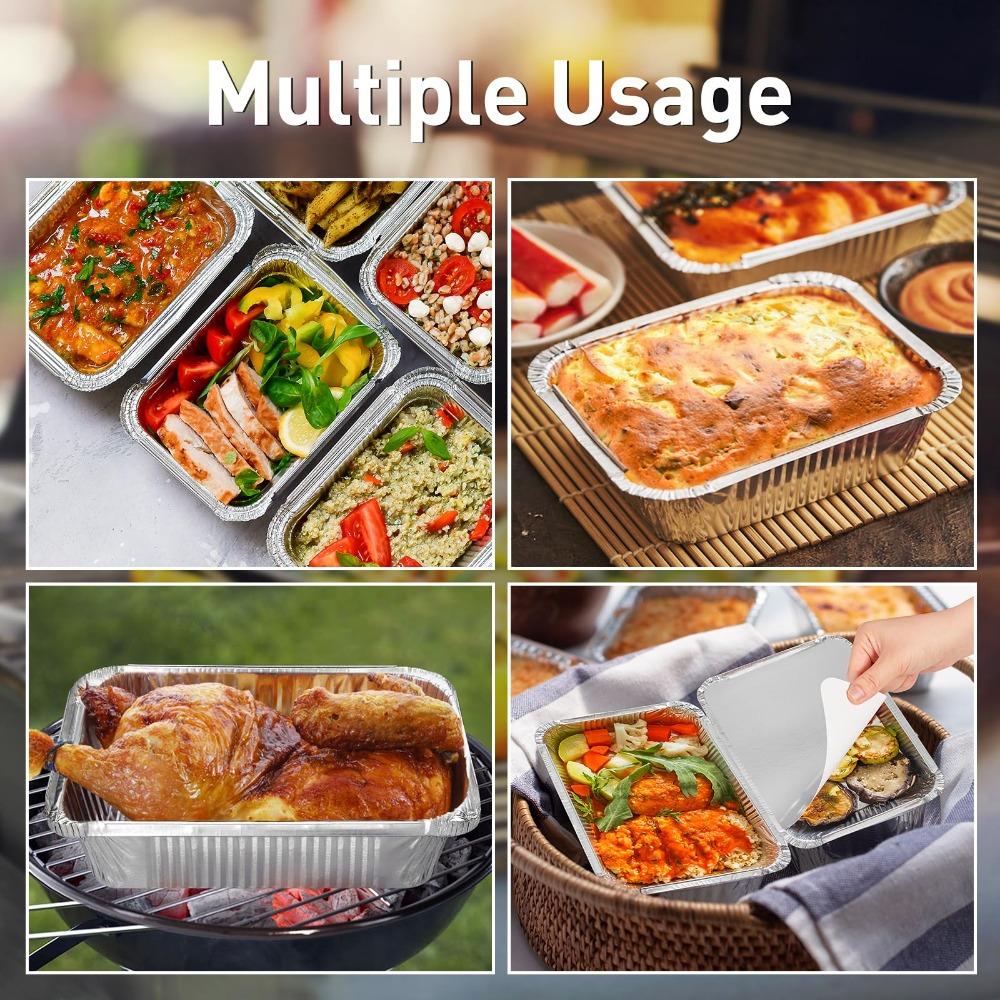 10 шт. с крышками из фольги пищевые контейнеры квадратные миски для барбекю новые противни для выпечки на вынос