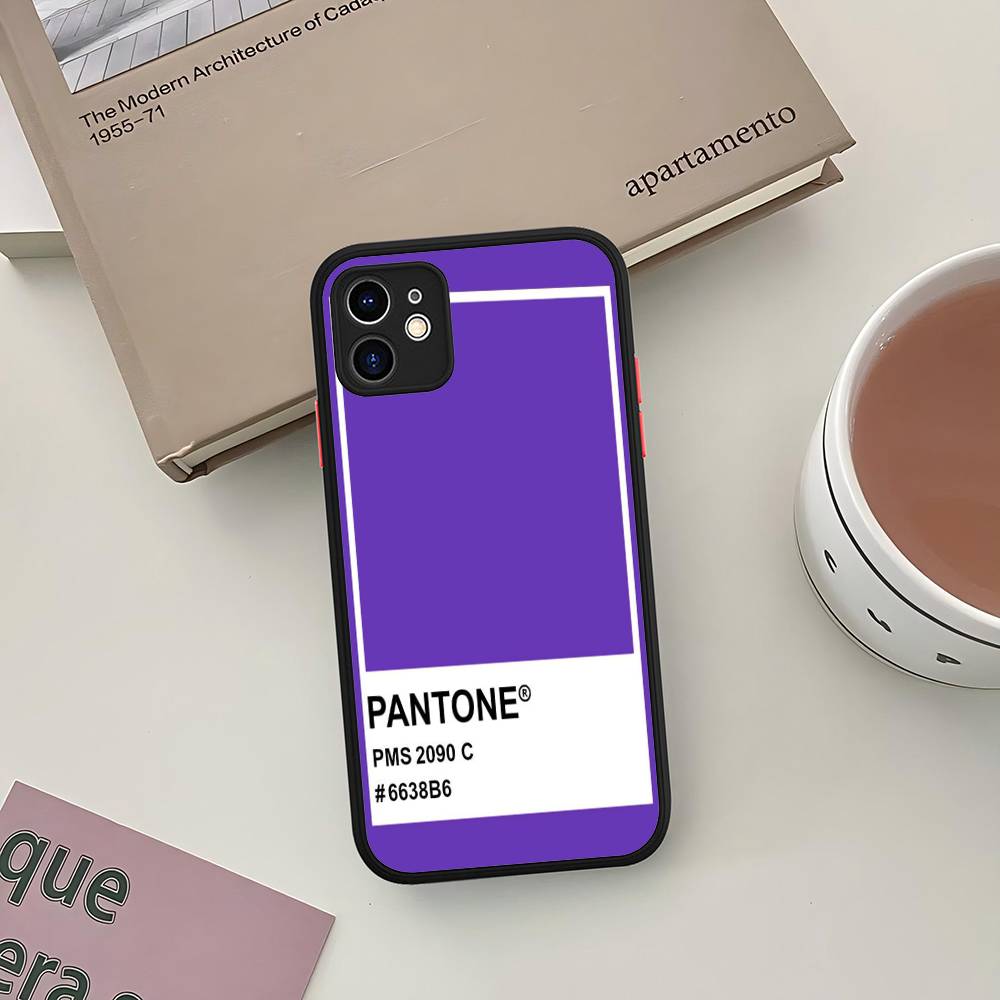 Канди-цвет Pantone Для IPhone 11 12 13 14 15 16 Pro Max Plus Матовый полупрозрачный чехол для телефона