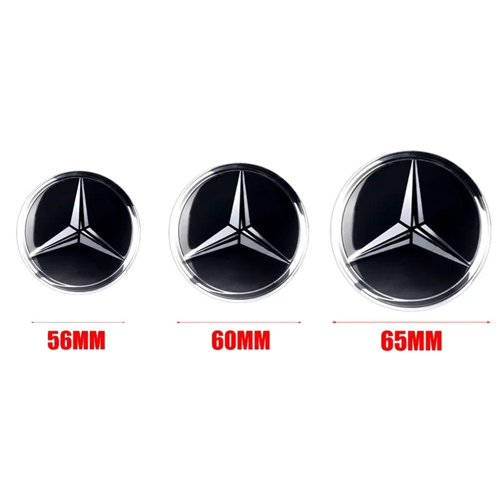 AATC1 4Pcs 56mm Car Wheel Center Hub Cap Stickers Decorative Accessories For Benz AMG Exclusive A C E R V Class CLA CLS C180 C200 W204