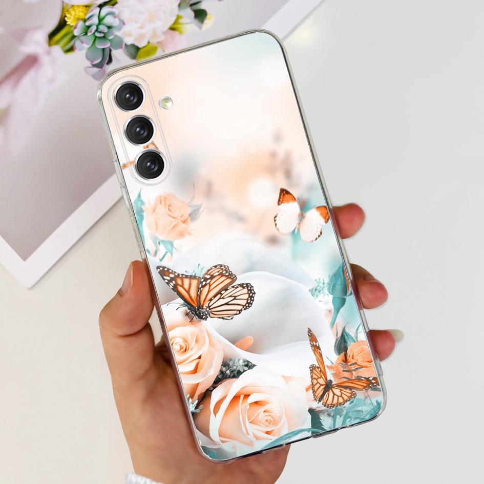 Чехол для Samsung A24 4G 2023 Популярный Цветочный Астронавт Прозрачная Крышка Мягкий Чехол для Телефона Для Samsung A24 A14 5G SM-A146B A 24 Сумка
