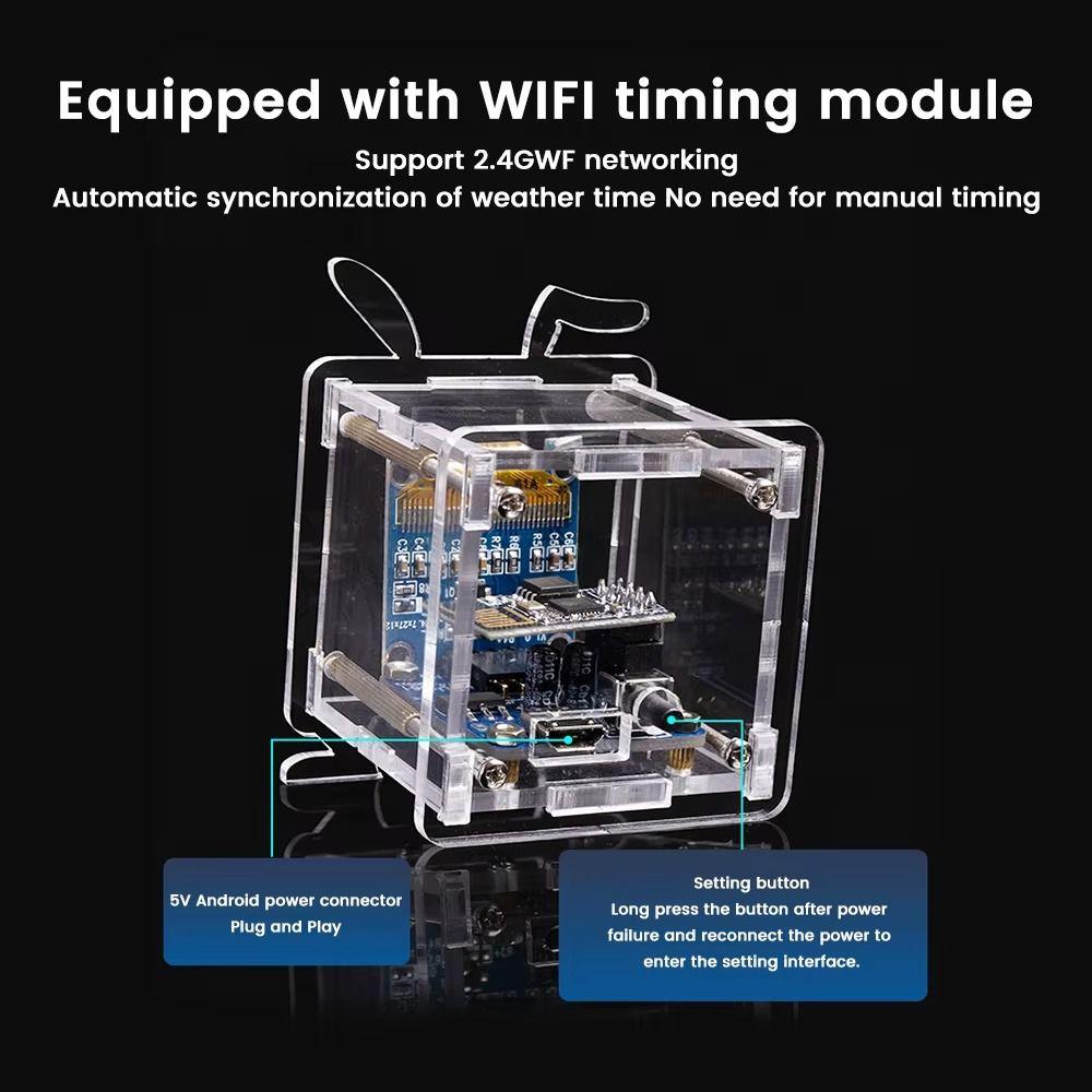 Multifunctional Digital Clock Kit 2.4GHz Wi-Fi Connectivity Weather Clock  DIY Soldering Practice