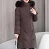 Plus Size XL-7XL Middle Age Woman Long Coat Winter Parkas Hooded Elegant Loose Thick Warm Lady Jackets Winter Overcoats