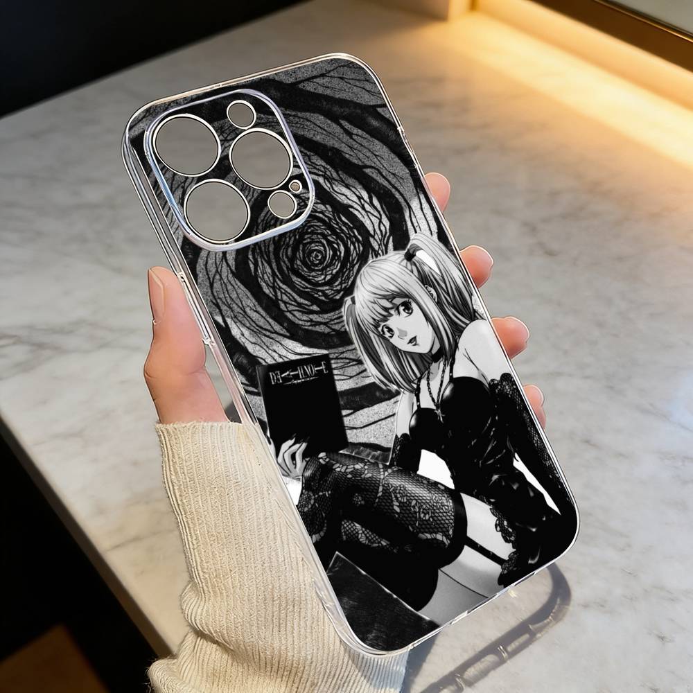 Чехол для телефона D-Death N-Note Миса для iPhone 17 16 15 14 13 12 11 Mini Pro Max Plus Прозрачный чехол