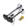 Dual Trumpet Electric Horn Loud Chrome Air Horn Speaker Kit 12V/24V Universal for Train Truck Lorry