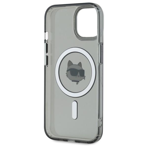 Karl Lagerfeld Klhmp15Shlschk Iphone 15  6.1 Czarny/Black Hardcase Iml Metal Choupette Head Magsafe