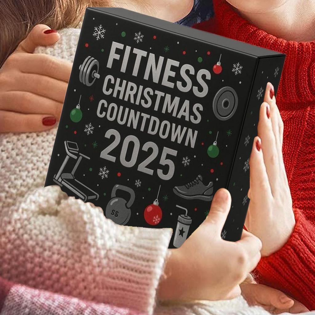 Christmas Countdown Calendar 2025 Fitness Gym Theme 24 Days 2D Acrylic Ornaments for Christmas Tree Decorations Party Supplies