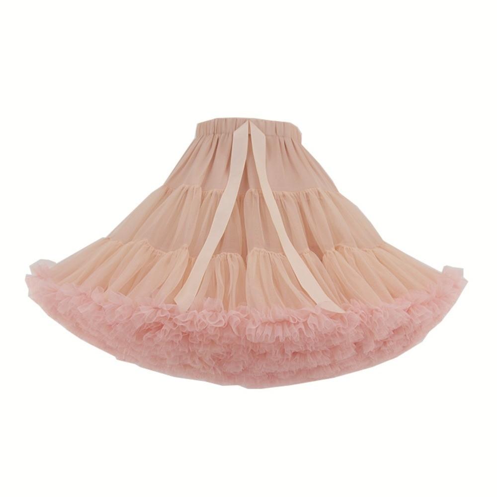 Pleated Design No Bone Petticoat 42cm 280g Hexagon Mesh Crinoline Dance Performance