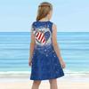 Girls' Dress Sleeveless 3D Blue Fabric Heart Print Summer Daily Cute Casual Sweet Kids A Line Dress Tank Dress