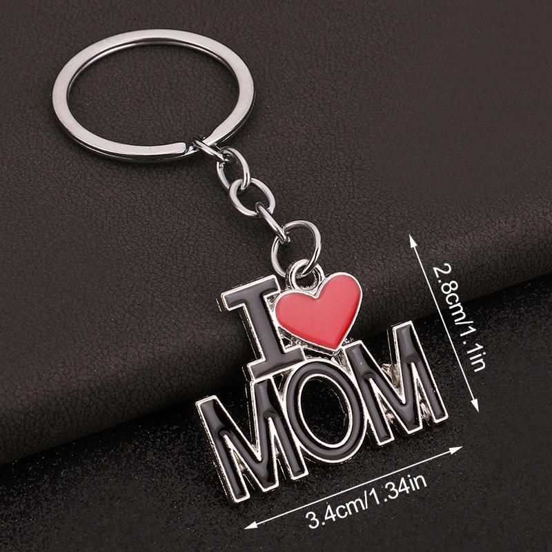 Брелок в форме сердца с надписями «Я люблю маму, папу, папу и маму», индивидуальный, унисекс, металлический брелок, подарочные наборы для родителей