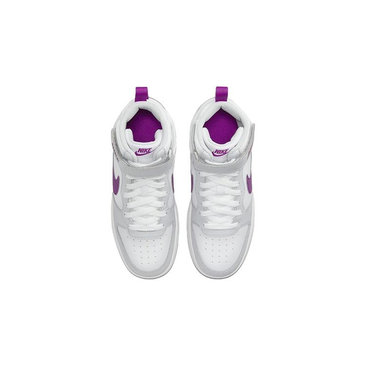 (GS) Nike Court Borough Mid 2 'Pure Platinum Vivid Purple' Kids' CD7782-009