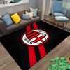 "AC Milan Logo Carpet with Red Stripes, Stylish Black Background Rug" Suitable for use as an anti-slip for living room bedroom sofas