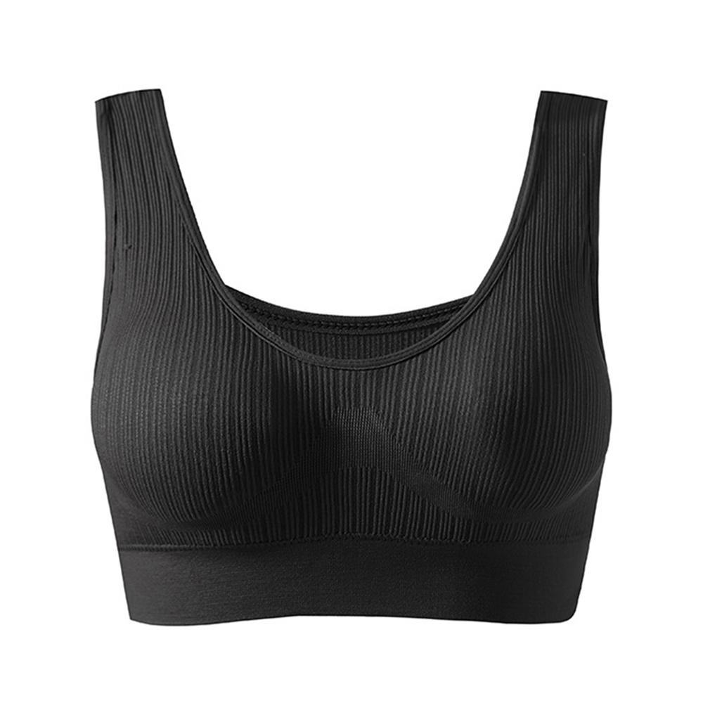 Women's Yoga Fitness Underwear High Elastic Chest Support Gathering Bra Solid U-back Anti-Expose Casual Workout Bralette