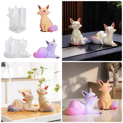 3D лиса свеча форма животное силиконовая форма для изготовления свечей DIY ремесло смоляные формы ароматерапевтические свечи мыло форма домашний декор