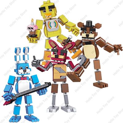 Горячая Классика Кукла FNAF FNAF Пять Ночей Кошмар Чика Фокси Золотой Бонни Медведь Экшн-фигурка Кирпичики Конструктор Игрушки