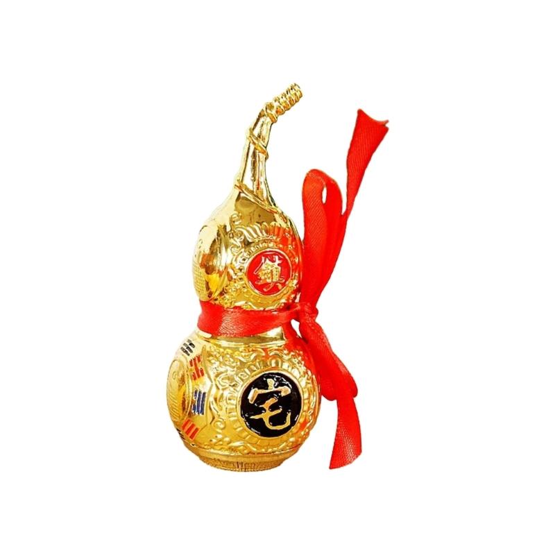 Metal Gourd Sculpture Chinese Fengshuis Figurine Luck Statue for Bedroom Home Livings Room Church Office Decorations