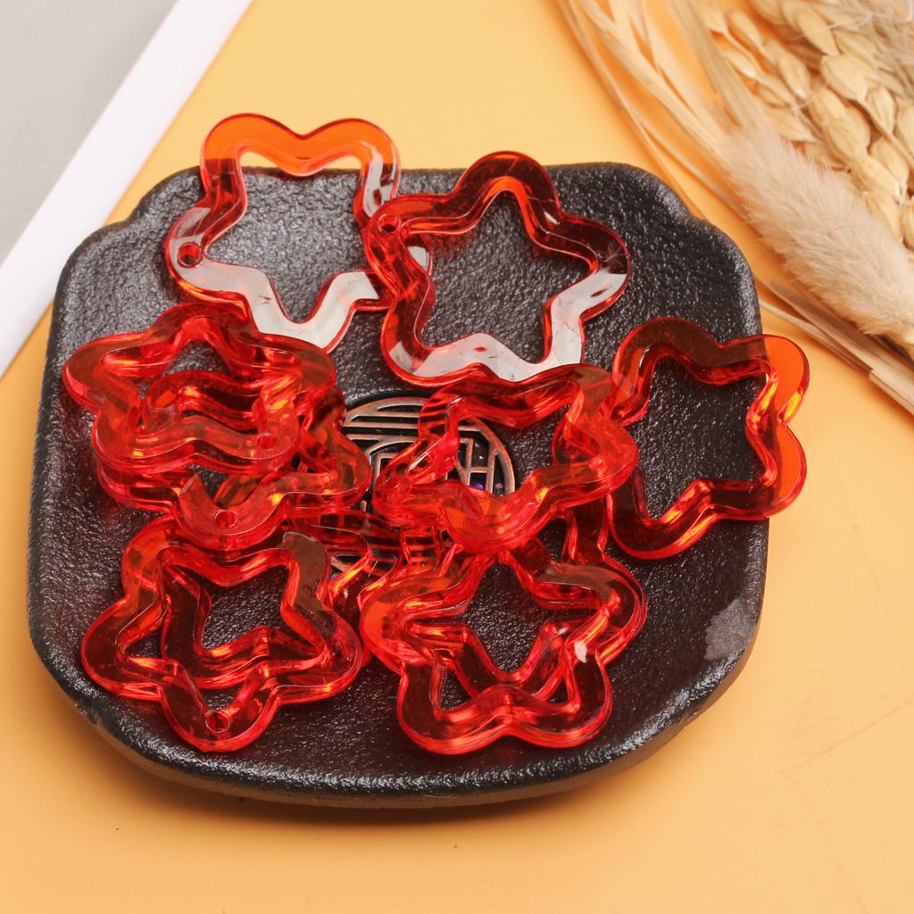 Home Party Supplies Fashion Acrylic DIY Jewelry Accessories 30mm Star Loose Beads for Bracelet Earring Making Material Transparent Charms Creative