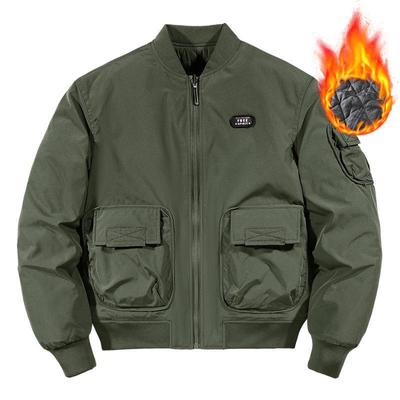 Мужская двусторонняя куртка-бомбер MA1 2024 года — утолщенный хлопок для осени/зимы