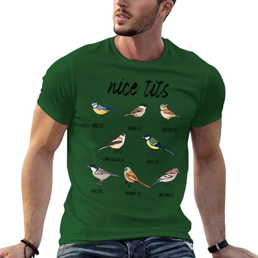 Nice Tits Funny Bird Watching T-Shirt oversizeds shirts graphic men clothes
