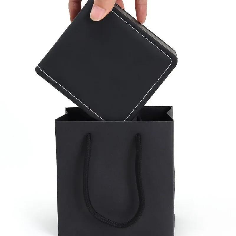 Black Frosted Leather Watch Case High-end Flip Jewelry Storage Box Men Wrist Watch Organizer Display Bracelet Packaging Box Bag