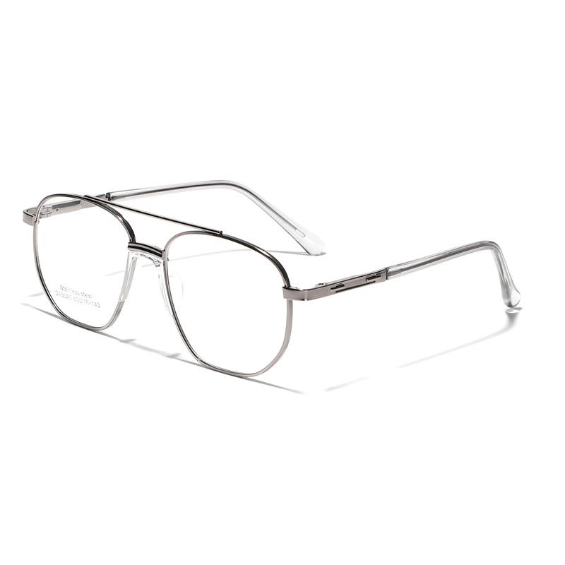 Очки с двойной балкой, квадратные, плоские, металлические очки, седловидные, с носовыми упорами, большие оправы, женские очки