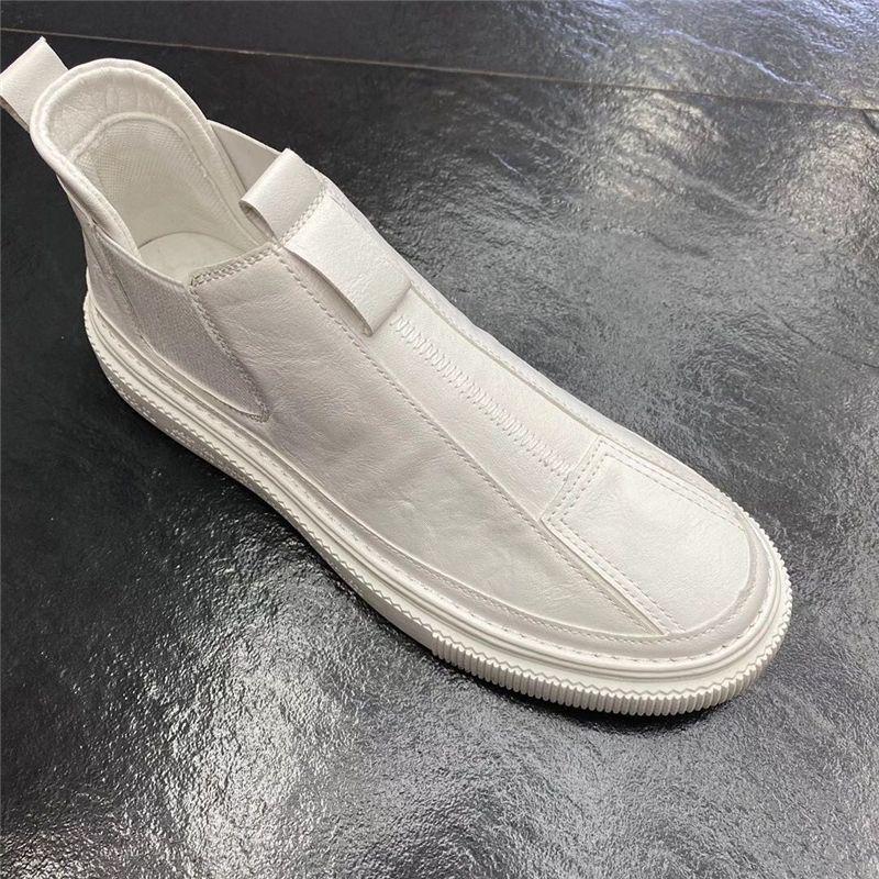 Korean Style High-Top Slip-On Men's Casual Martin Boots - Trendy Autumn/Winter Emo Influencer Style.