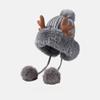 New Warm Winter Hat Lacing Ear Protection Bear Ears Hat Velvet Rabbit Ear Woolen Bucket Hat Women